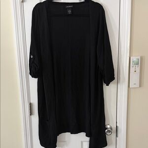 Lane Bryant Black Open-Front Cardigan